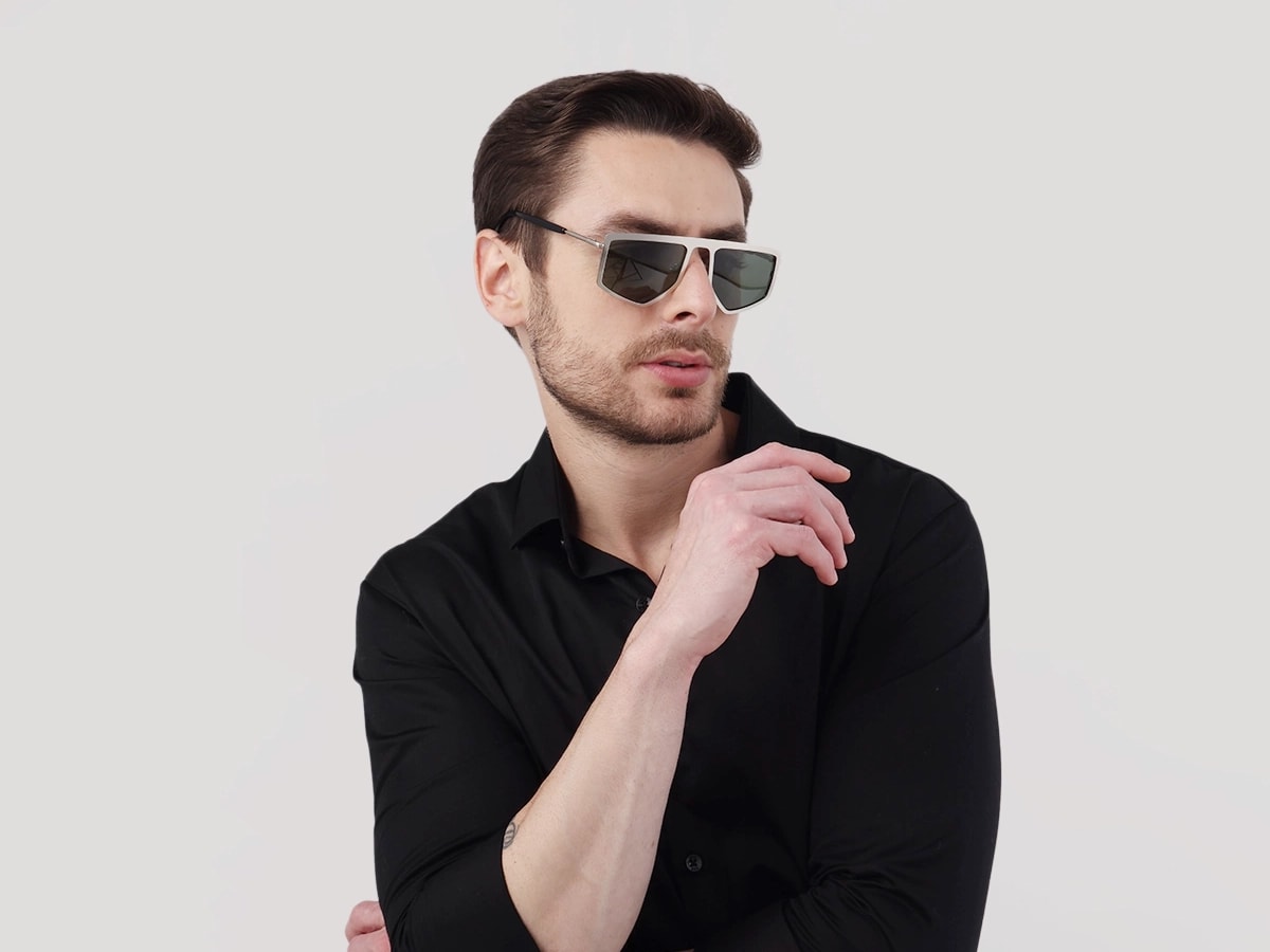 Matte Platinum Silver Metal Sunglasses-42
