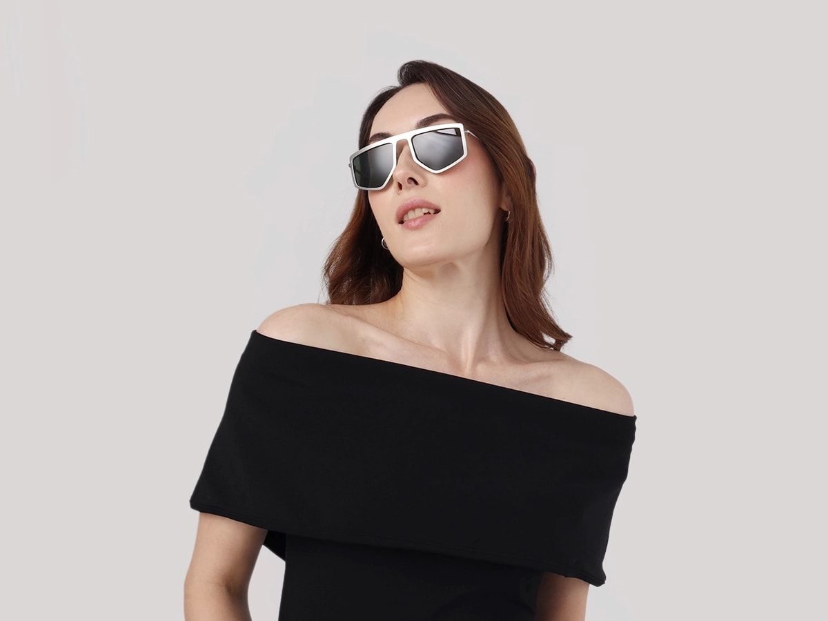 Matte Platinum Silver Metal Sunglasses-53
