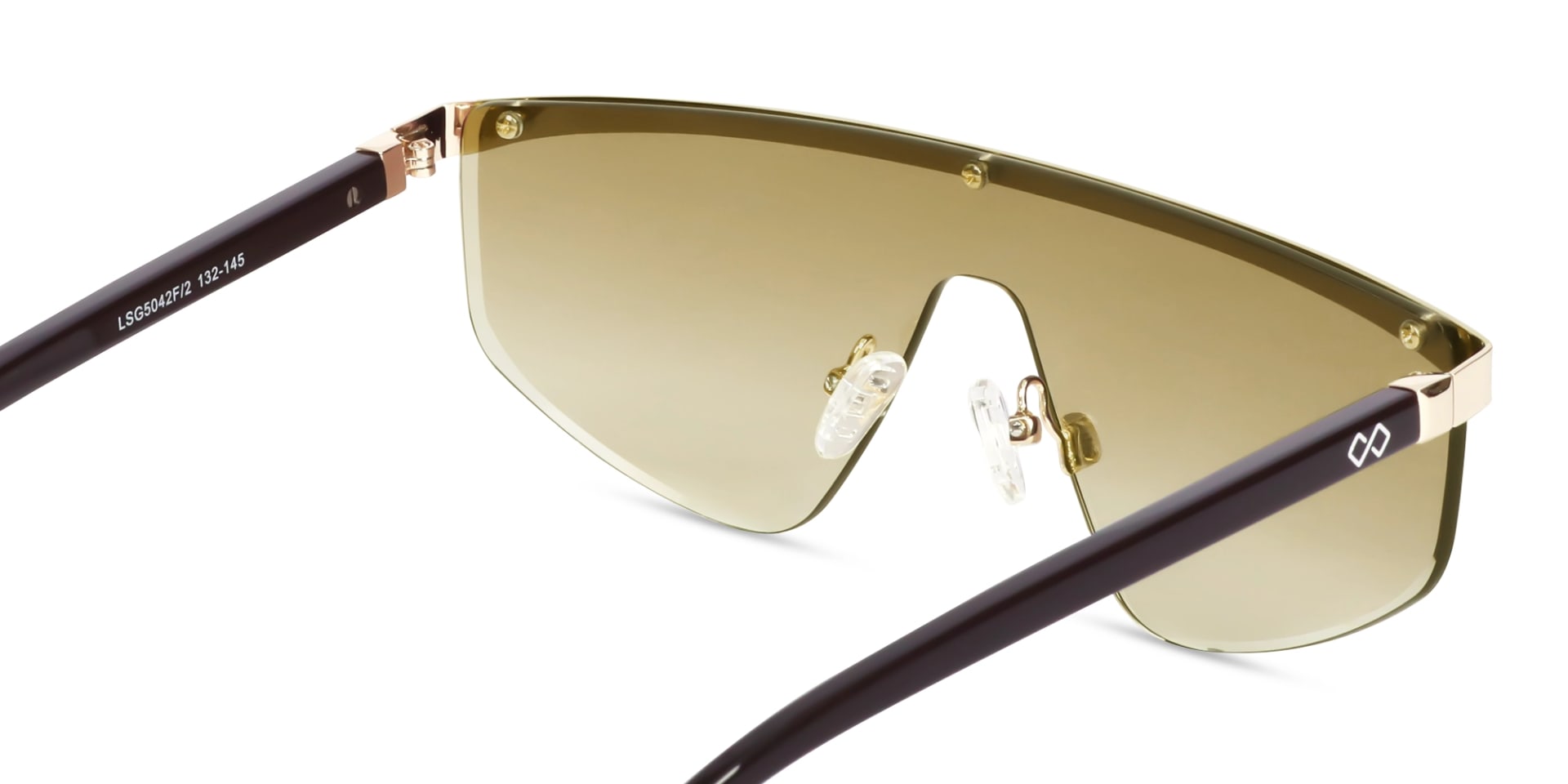 Metal Geometric Brown Gradient Tint Sunglasses -5