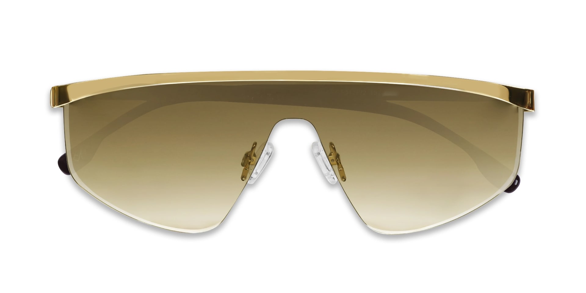 Metal Geometric Brown Gradient Tint Sunglasses -6