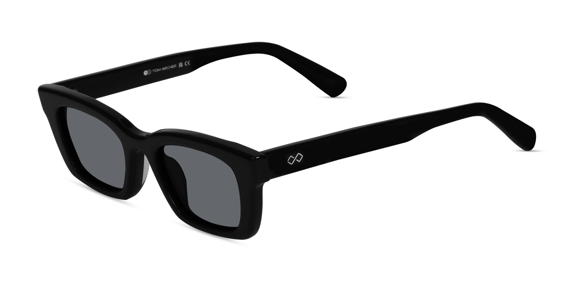 Black Acetate Full-Rim Rectangle Sunglasses-3