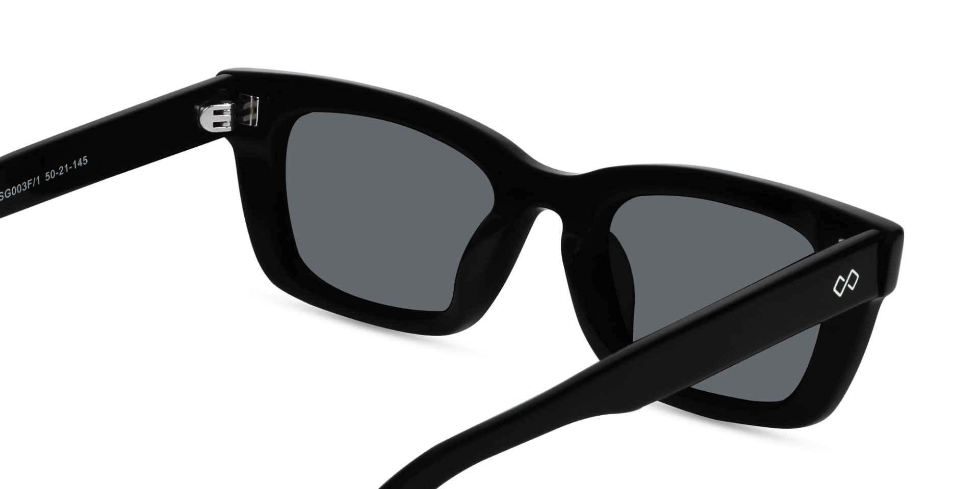 Black Acetate Full-Rim Rectangle Sunglasses-5
