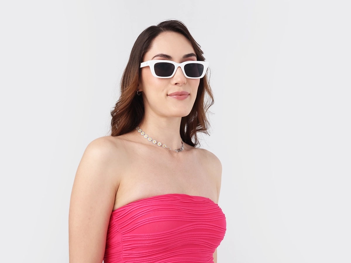 Pure White Acetate Full-Rim Rectangle Sunglasses-51