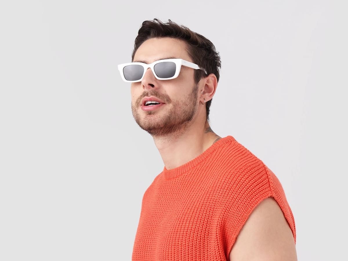 Pure White Acetate Full-Rim Rectangle Sunglasses-42