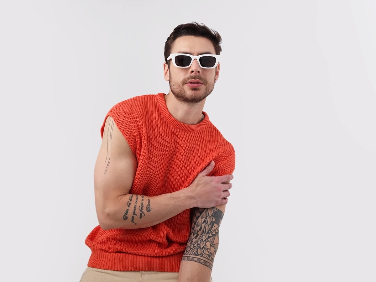 Pure White Acetate Full-Rim Rectangle Sunglasses-41