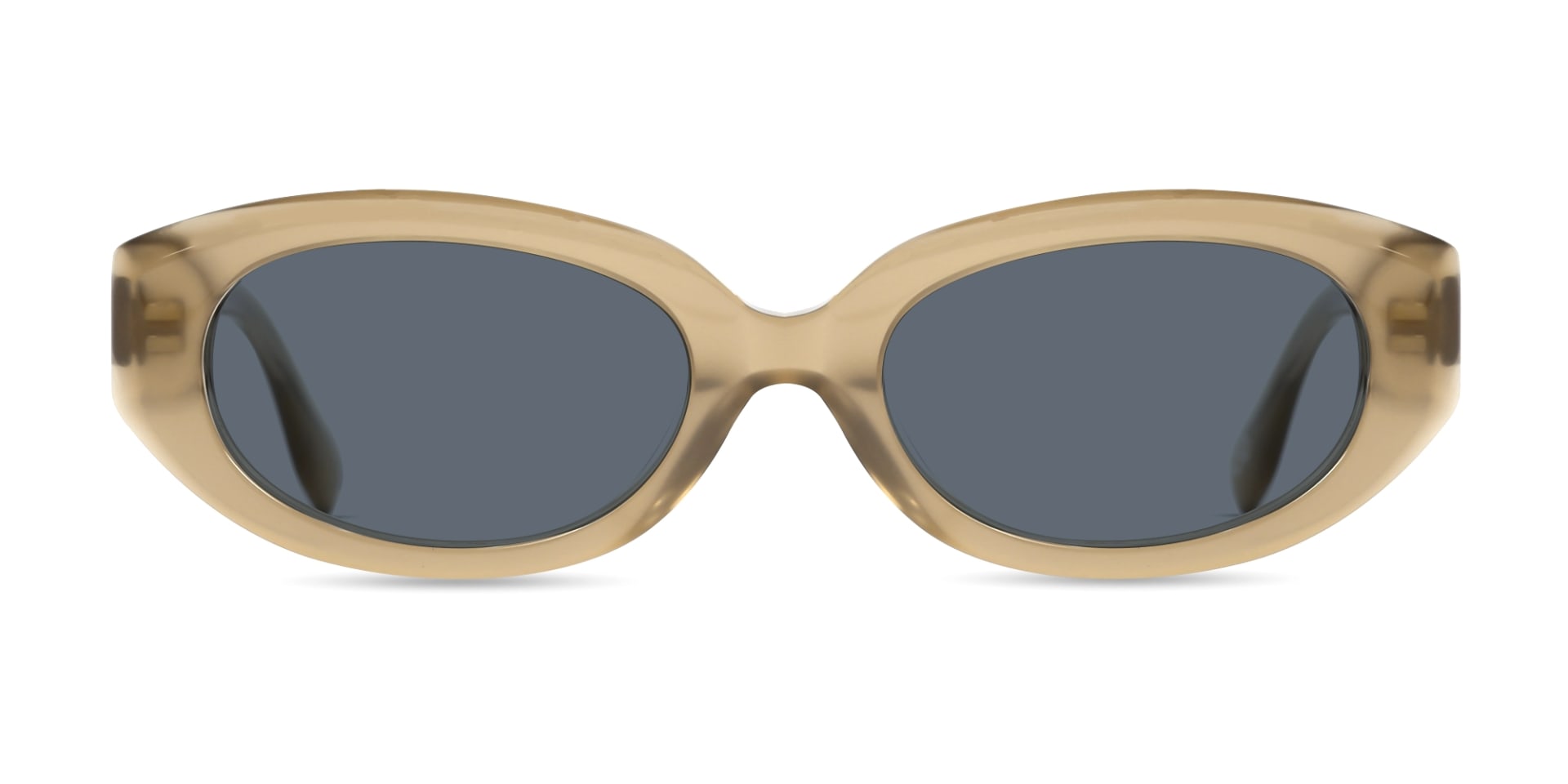 Cafe Latte Oval Acetate Full-Rim Sunglasses-1