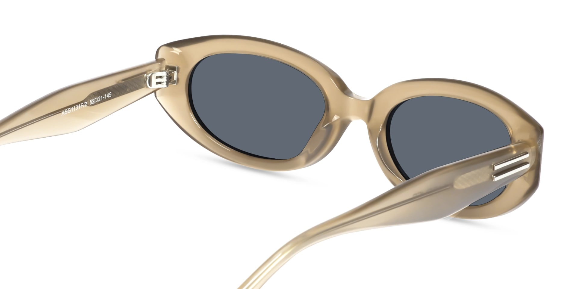 Cafe Latte Oval Acetate Full-Rim Sunglasses-5