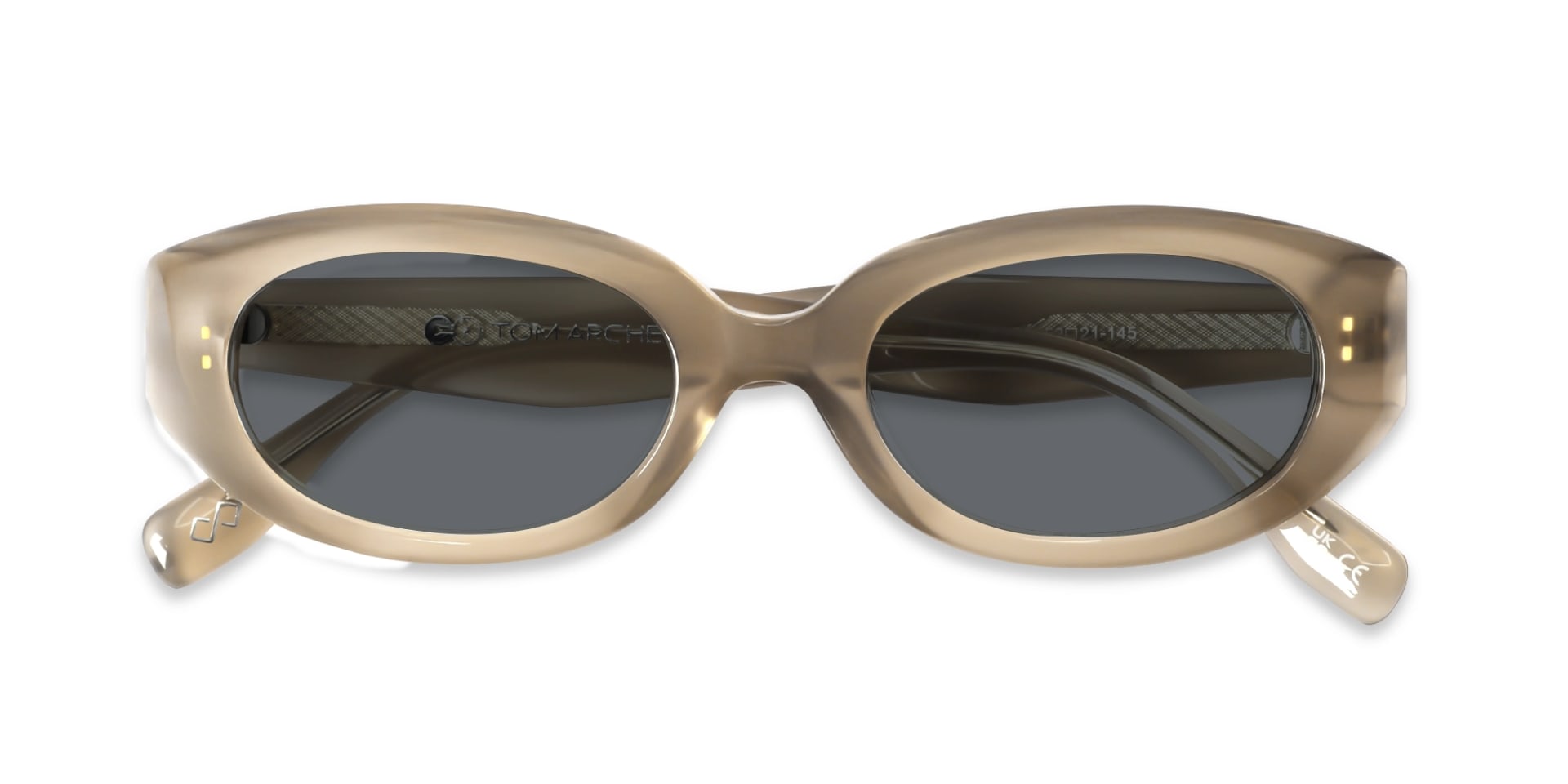 Cafe Latte Oval Acetate Full-Rim Sunglasses-6