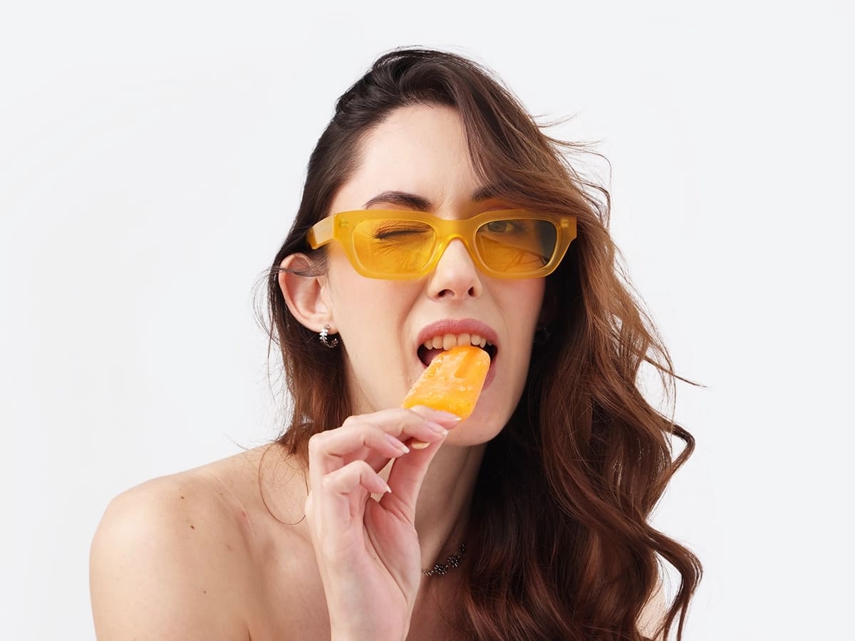 Mimosa Yellow Acetate Full-Rim Rectangle Sunglasses-51