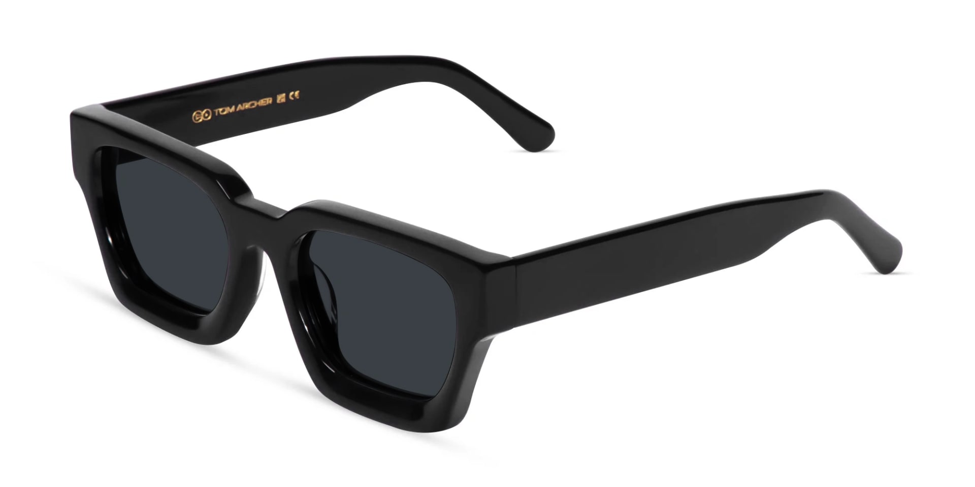 Dark Grey Solid Square Sunglasses-3