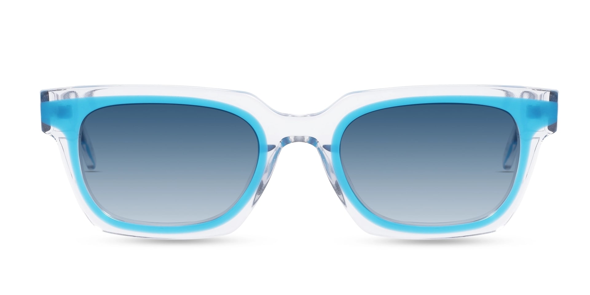 Blue Gradient Rectangle Acetate Sunglasses
