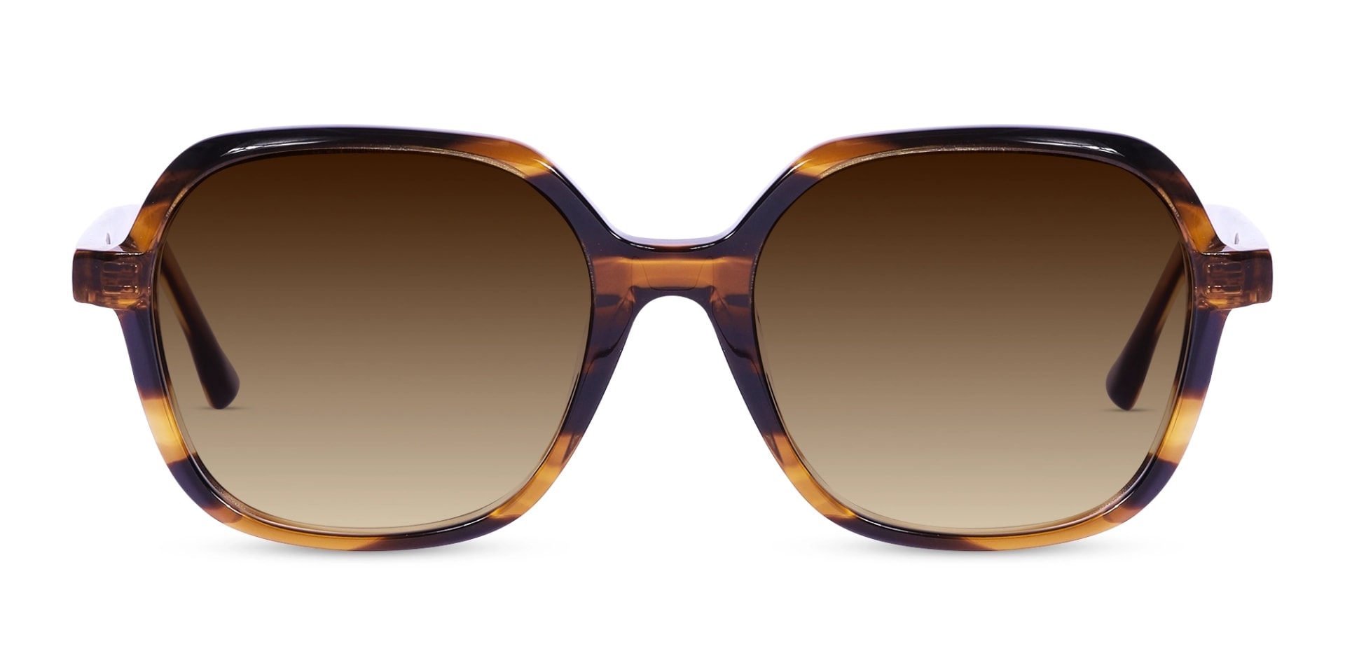 Brown Gradient Tinted Square Full-Rim Sunglasses