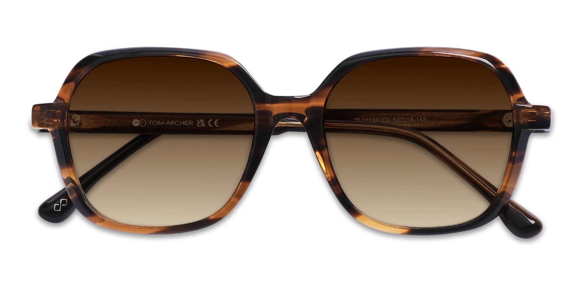 Brown Gradient Tinted Square Full-Rim Sunglasses