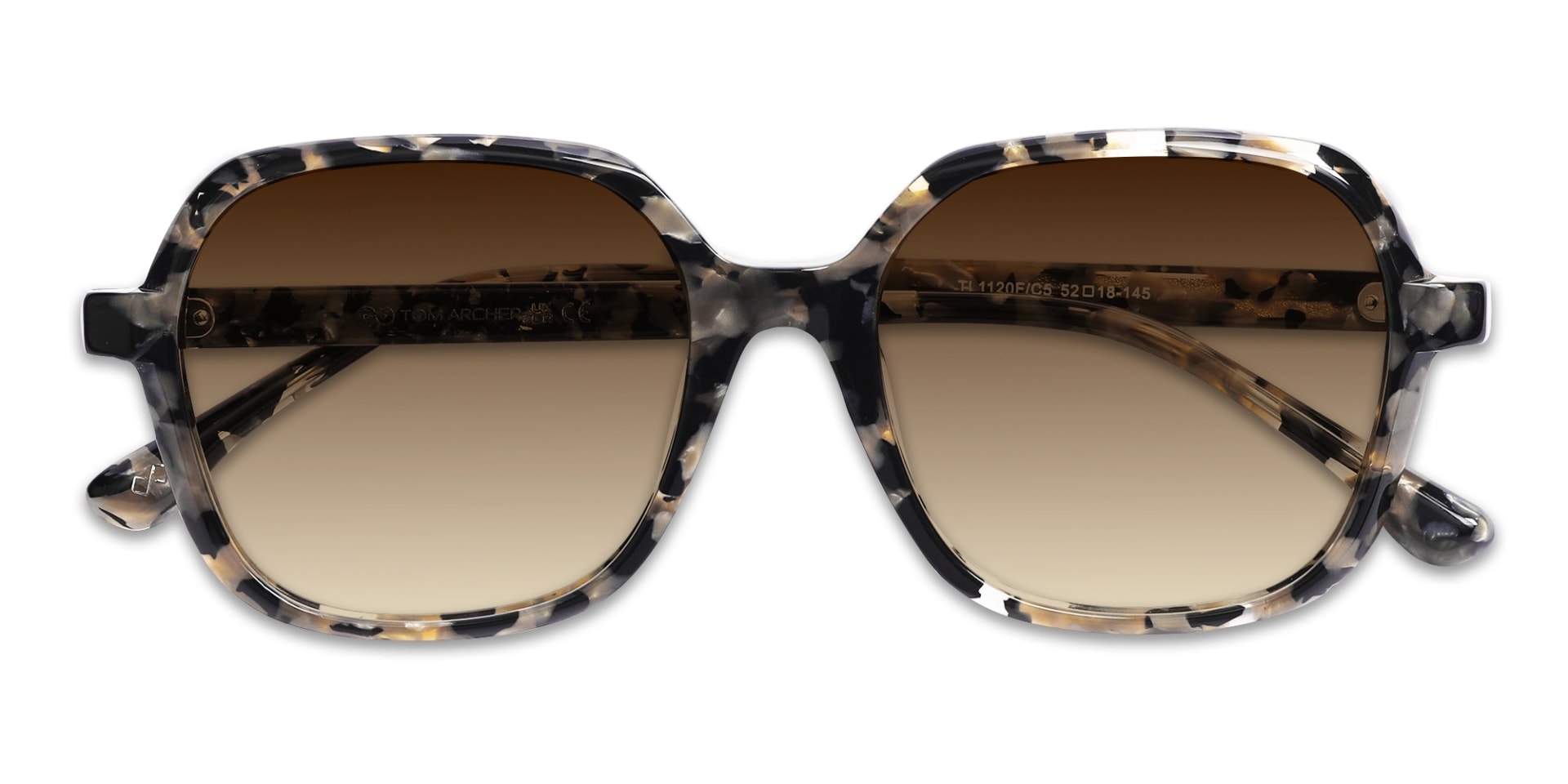 Brown Gradient Tinted Square Sunglasses