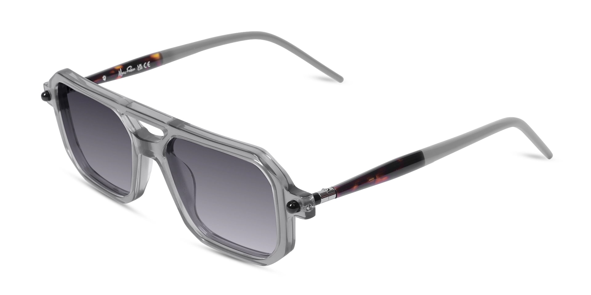 Rectangle Grey Gradient Tint Sunglasses-3