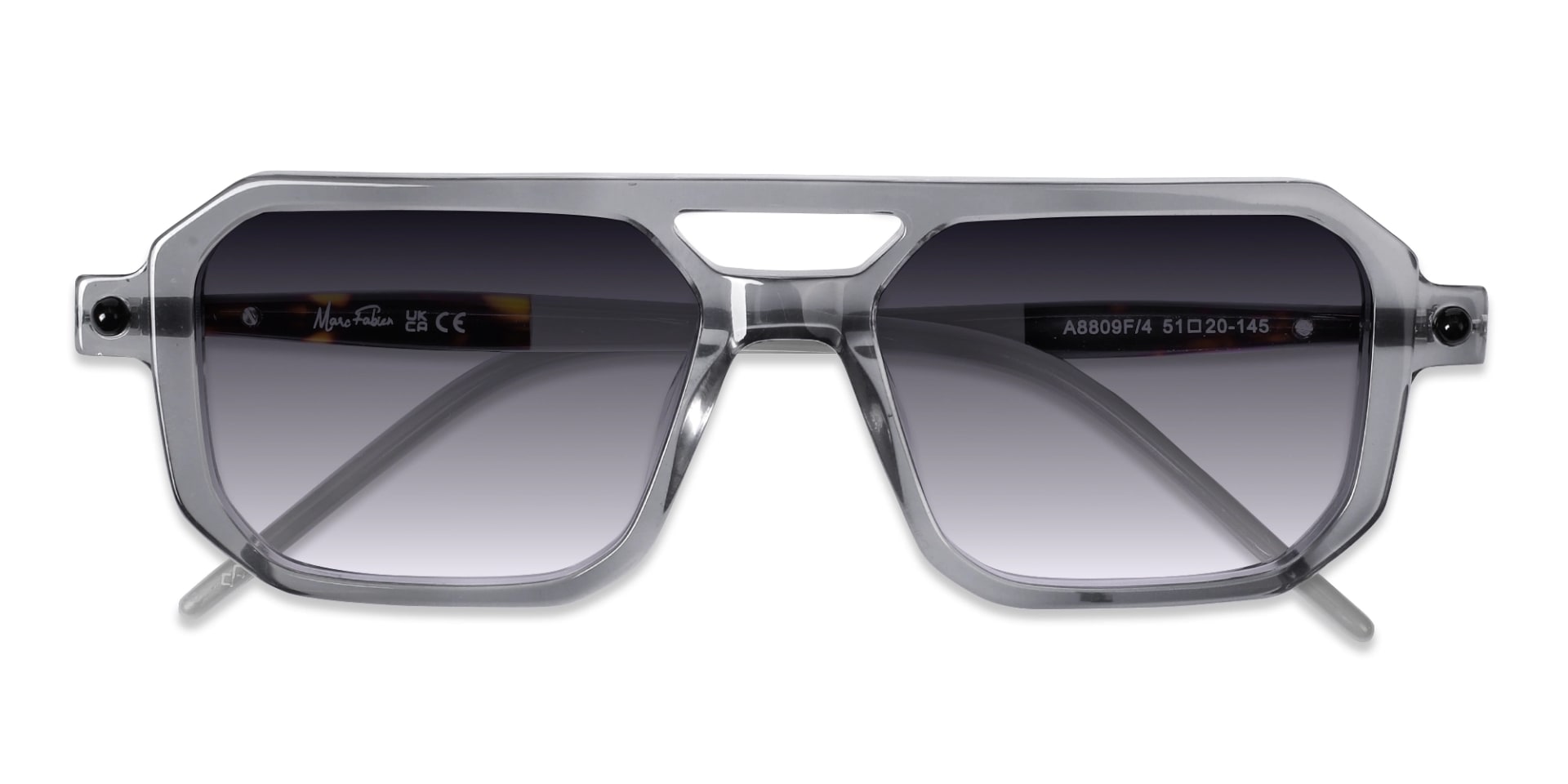 Rectangle Grey Gradient Tint Sunglasses-6