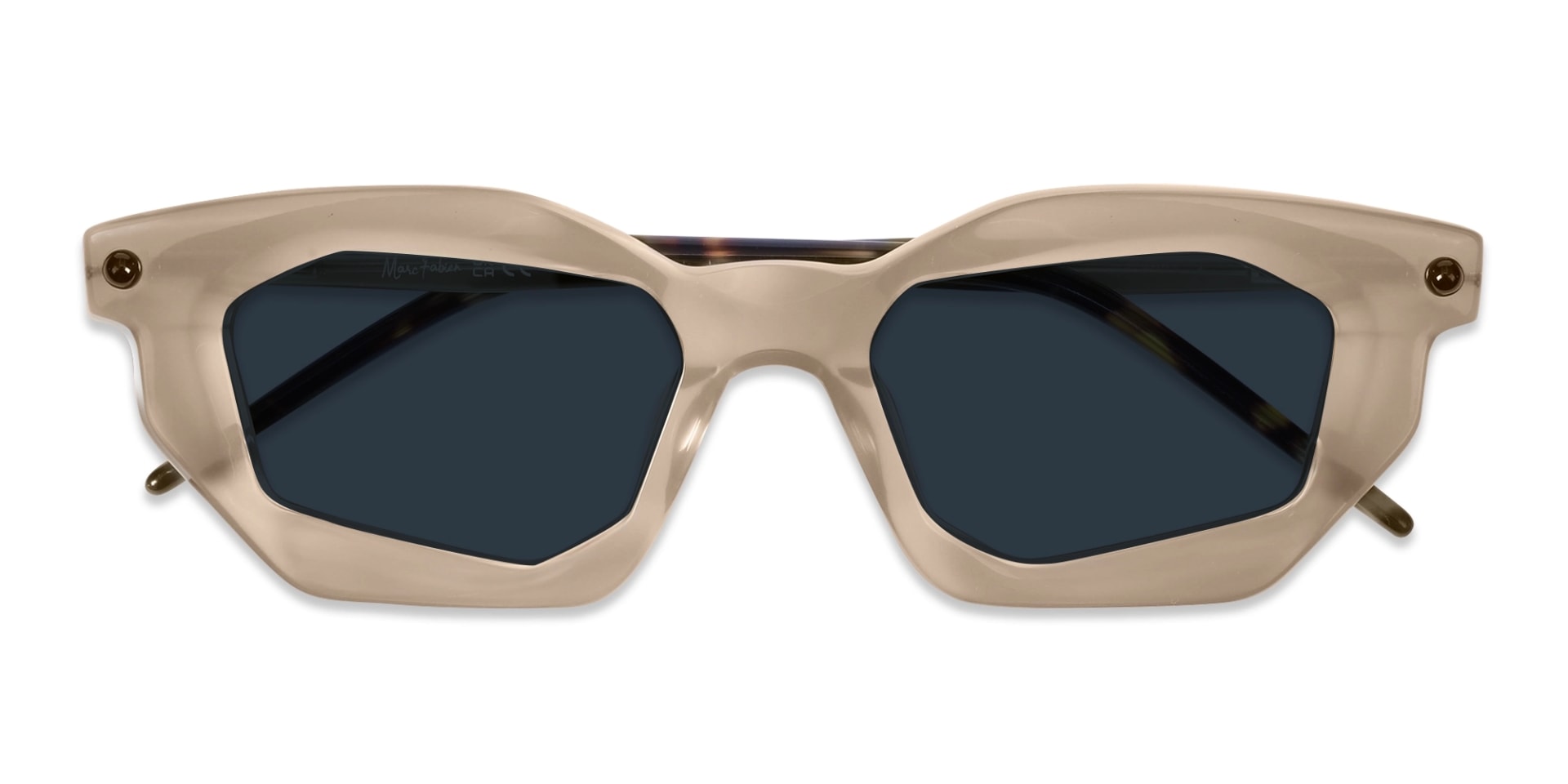 Blue Solid Tint Rectangular Sunglasses