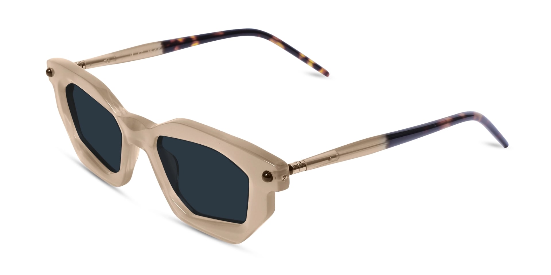 Blue Solid Tint Rectangular Sunglasses