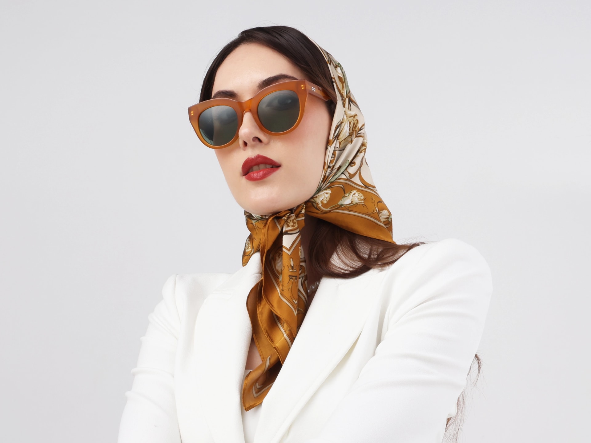 Brown Cat-Eye Frame With Green Tint Sunglasses-13