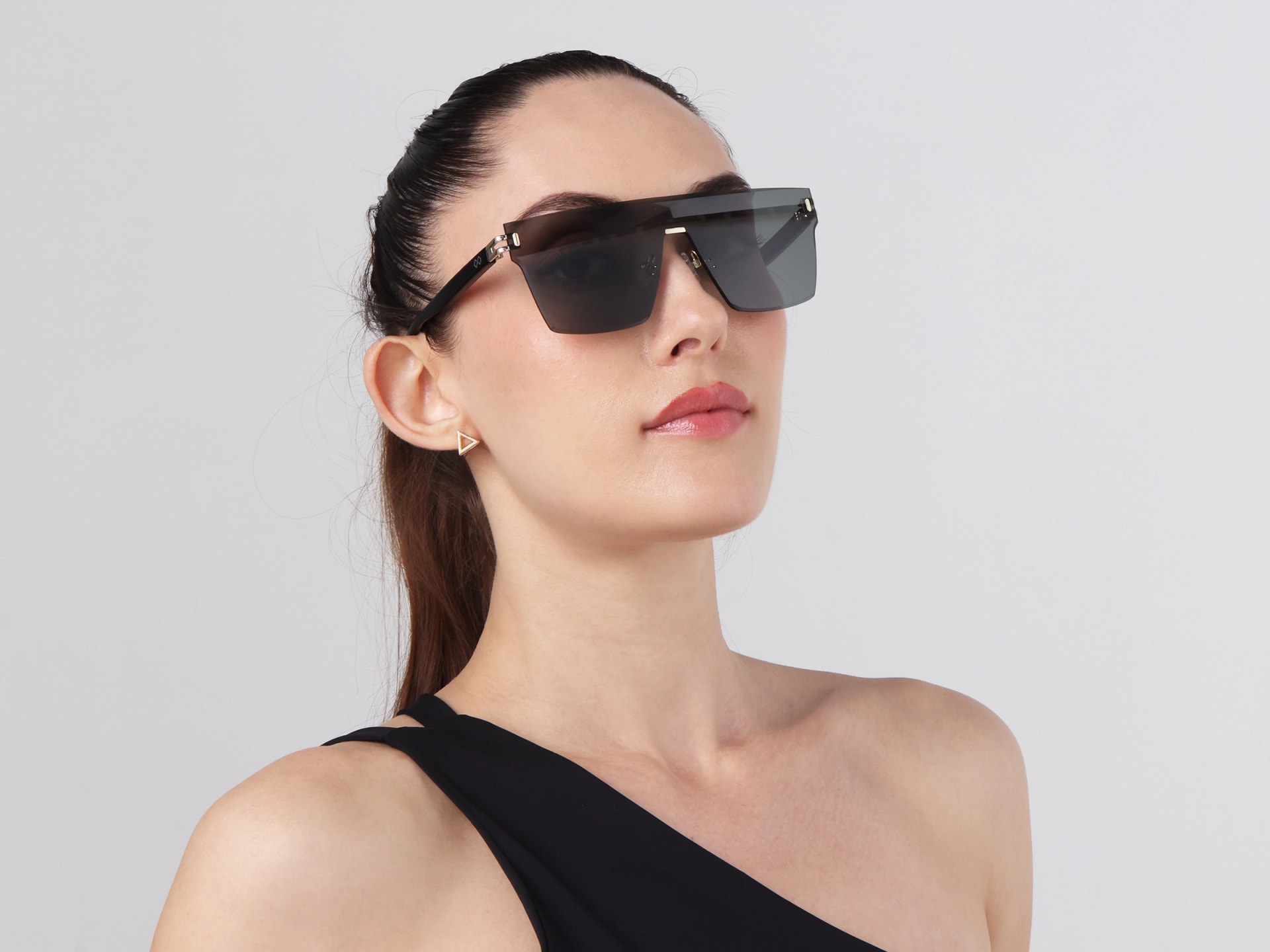 Square Solid Greenish Grey Tint Sunglasses