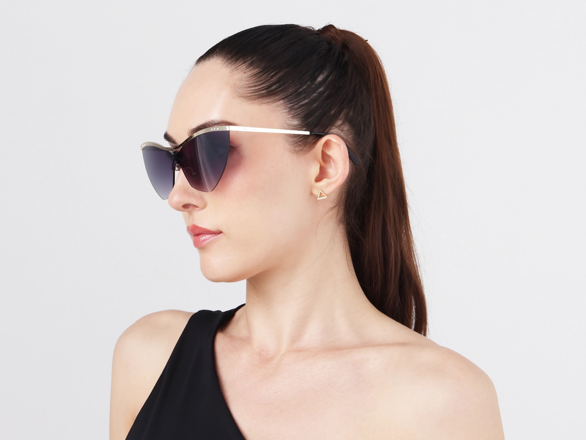 Cat-Eye Purpelish Grey Gradient Tint Sunglasses