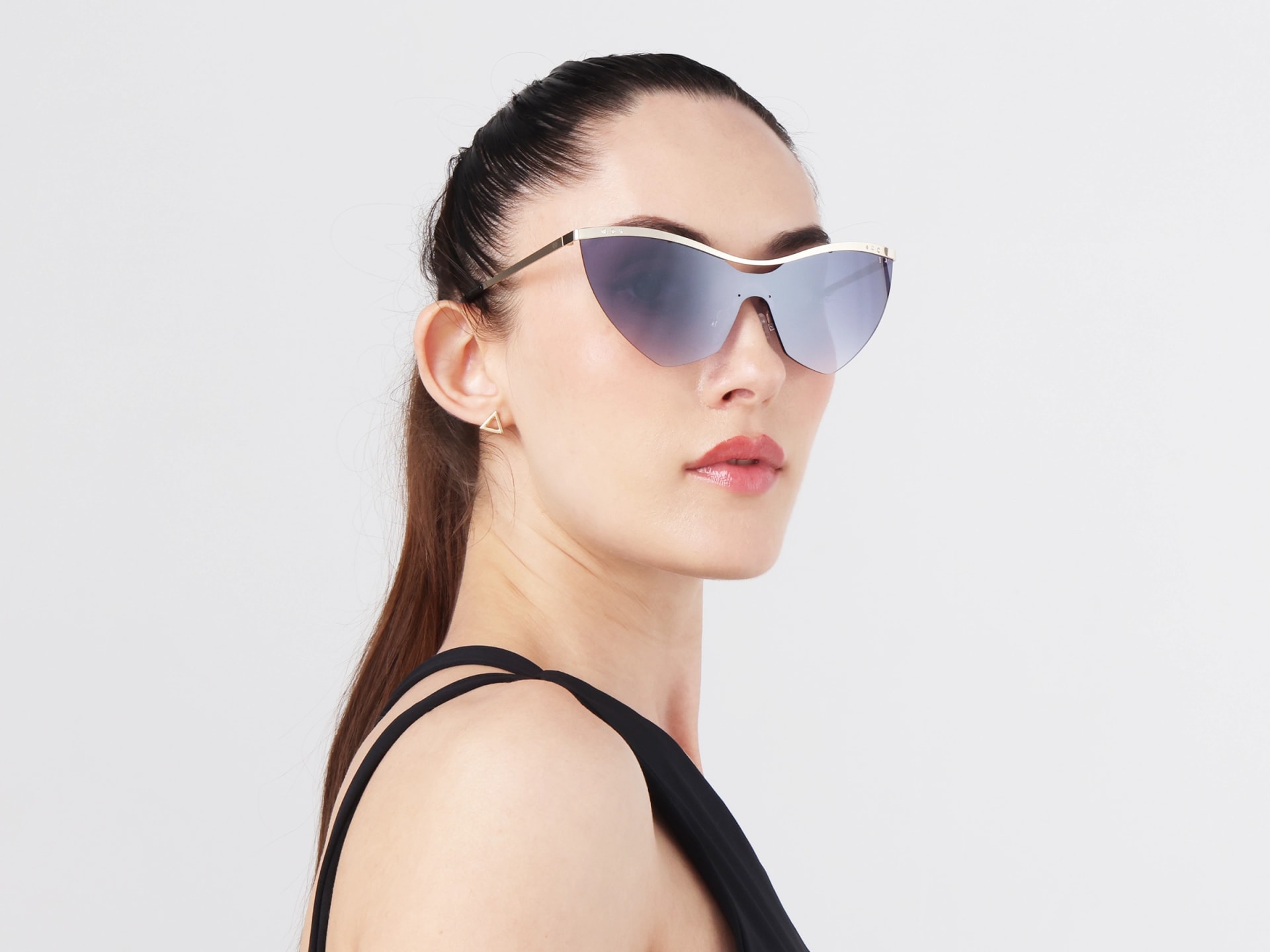 Cat-Eye Purpelish Grey Gradient Tint Sunglasses