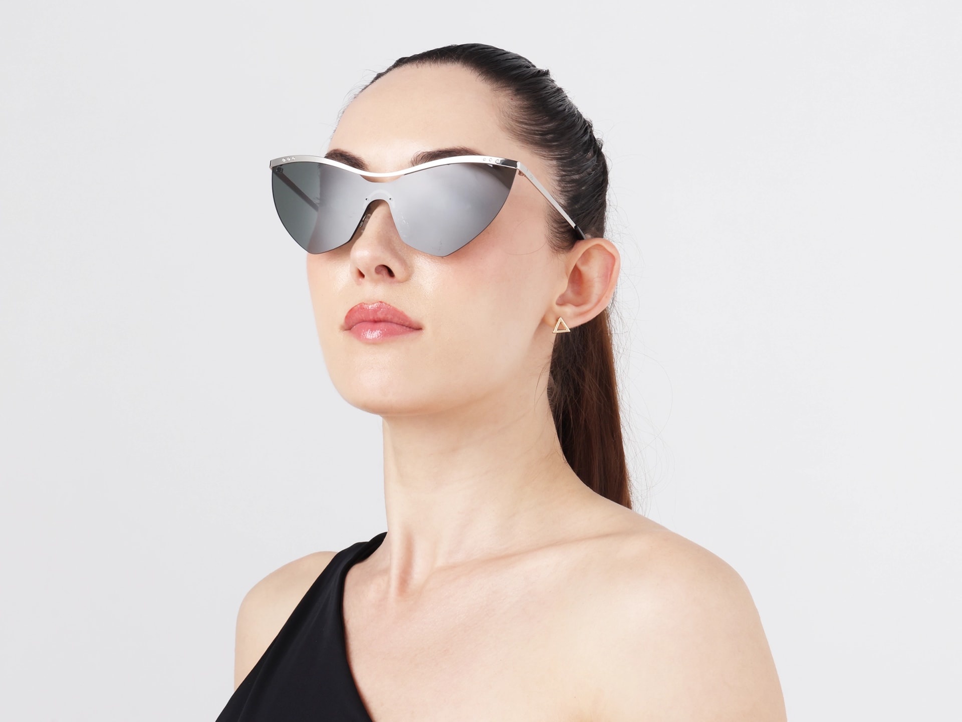 Cat-Eye Greenish Grey Tint Sunglasses