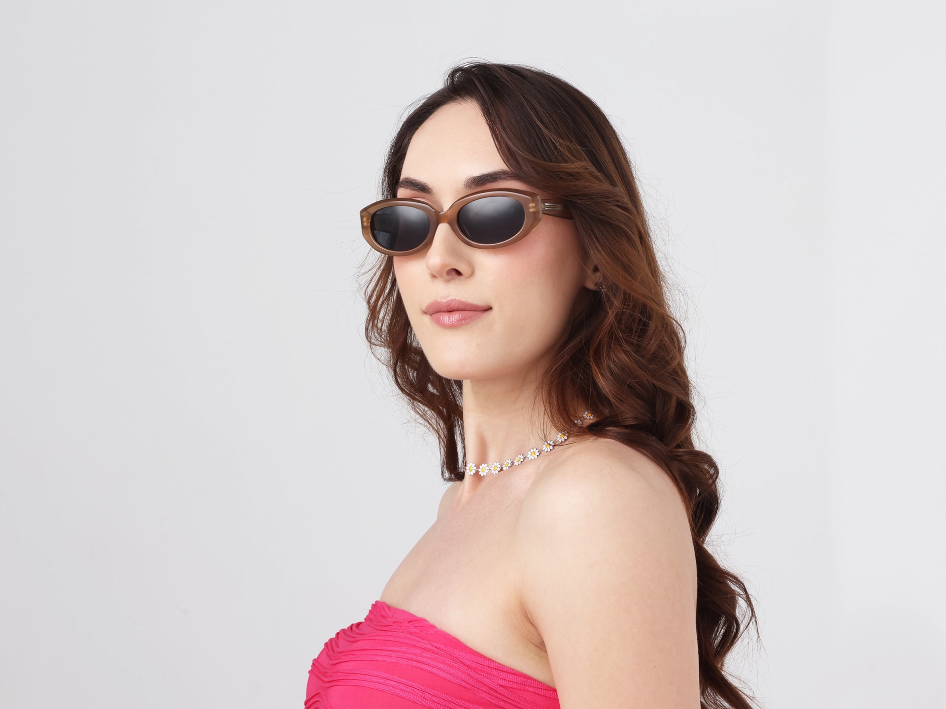 Cafe Latte Oval Acetate Full-Rim Sunglasses-12
