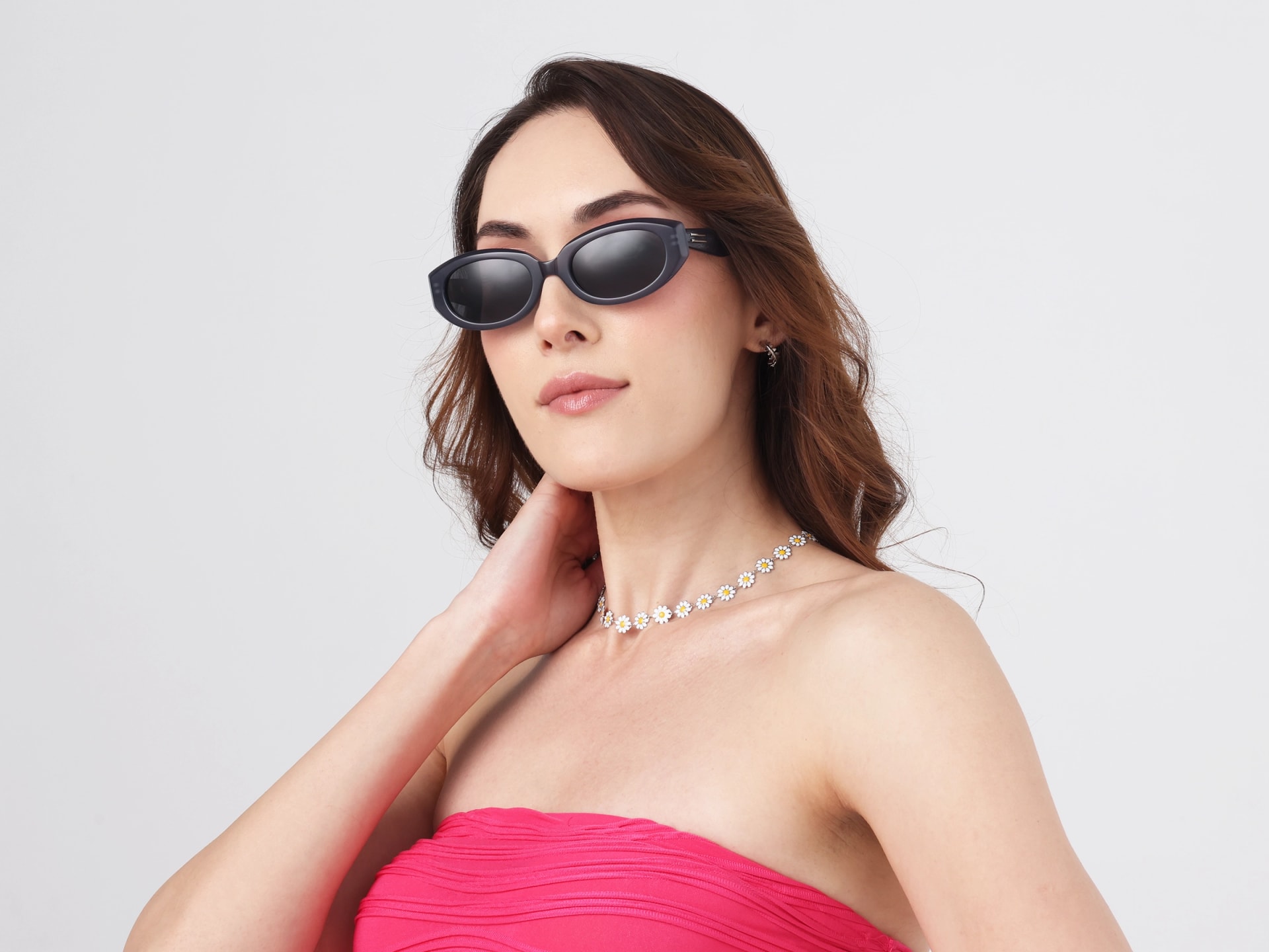 Matte Bluish Grey Oval Acetate Full-Rim Sunglasses-11