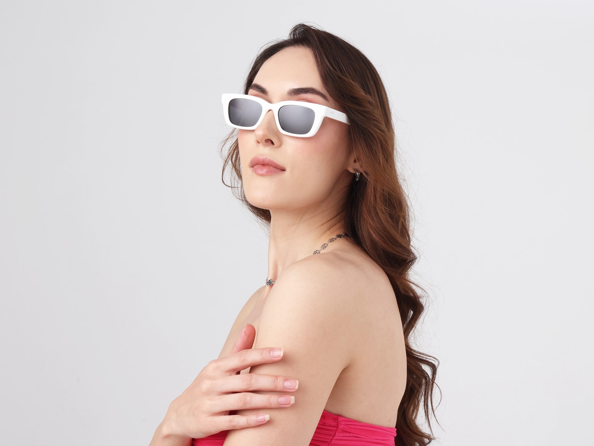 Pure White Acetate Full-Rim Rectangle Sunglasses-12