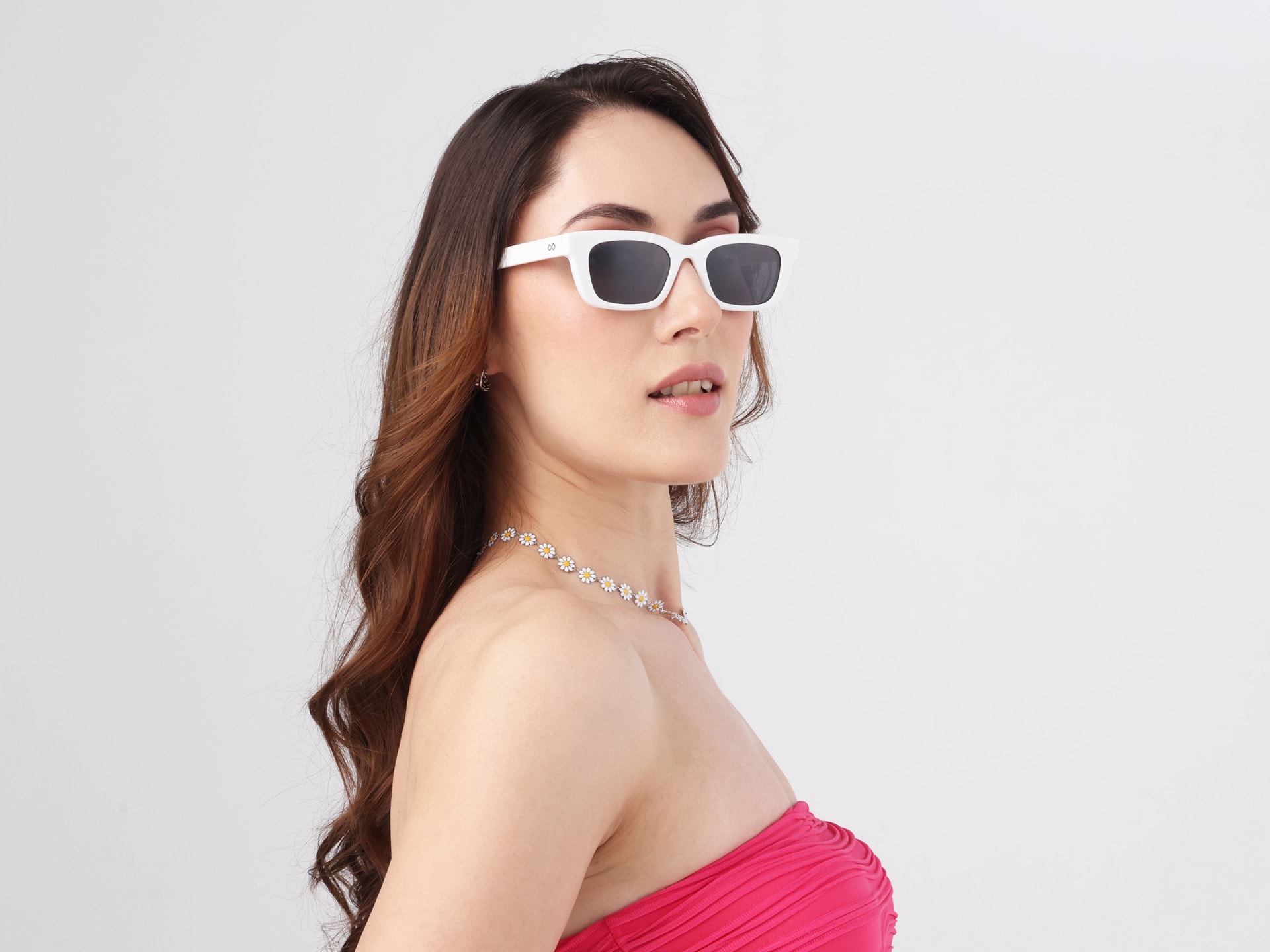 Pure White Acetate Full-Rim Rectangle Sunglasses-13