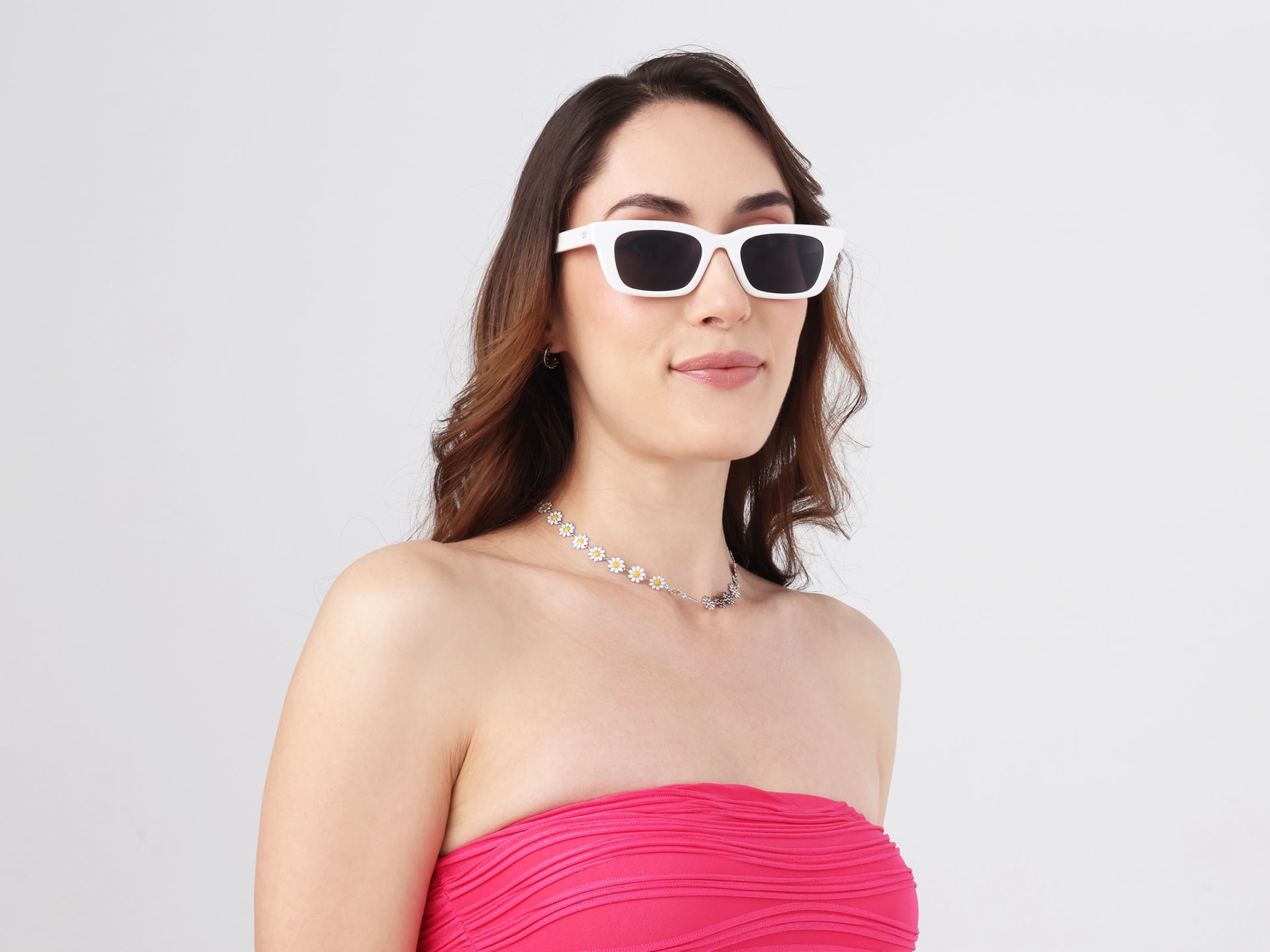 Pure White Acetate Full-Rim Rectangle Sunglasses-11