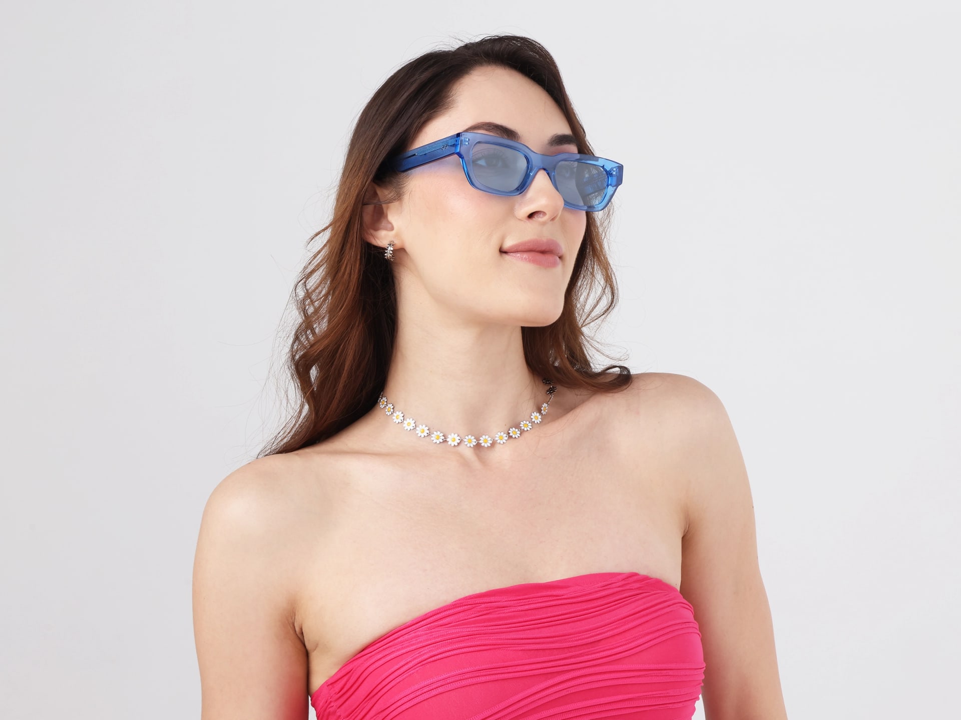 Crystal Azure Blue Acetate Full-Rim Rectangle Sunglasses-12