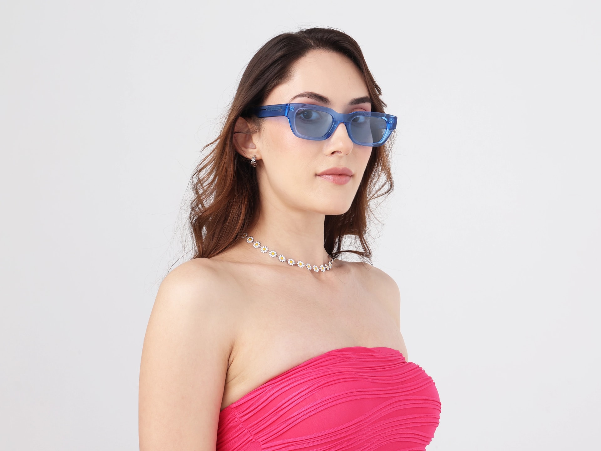 Crystal Azure Blue Acetate Full-Rim Rectangle Sunglasses-13