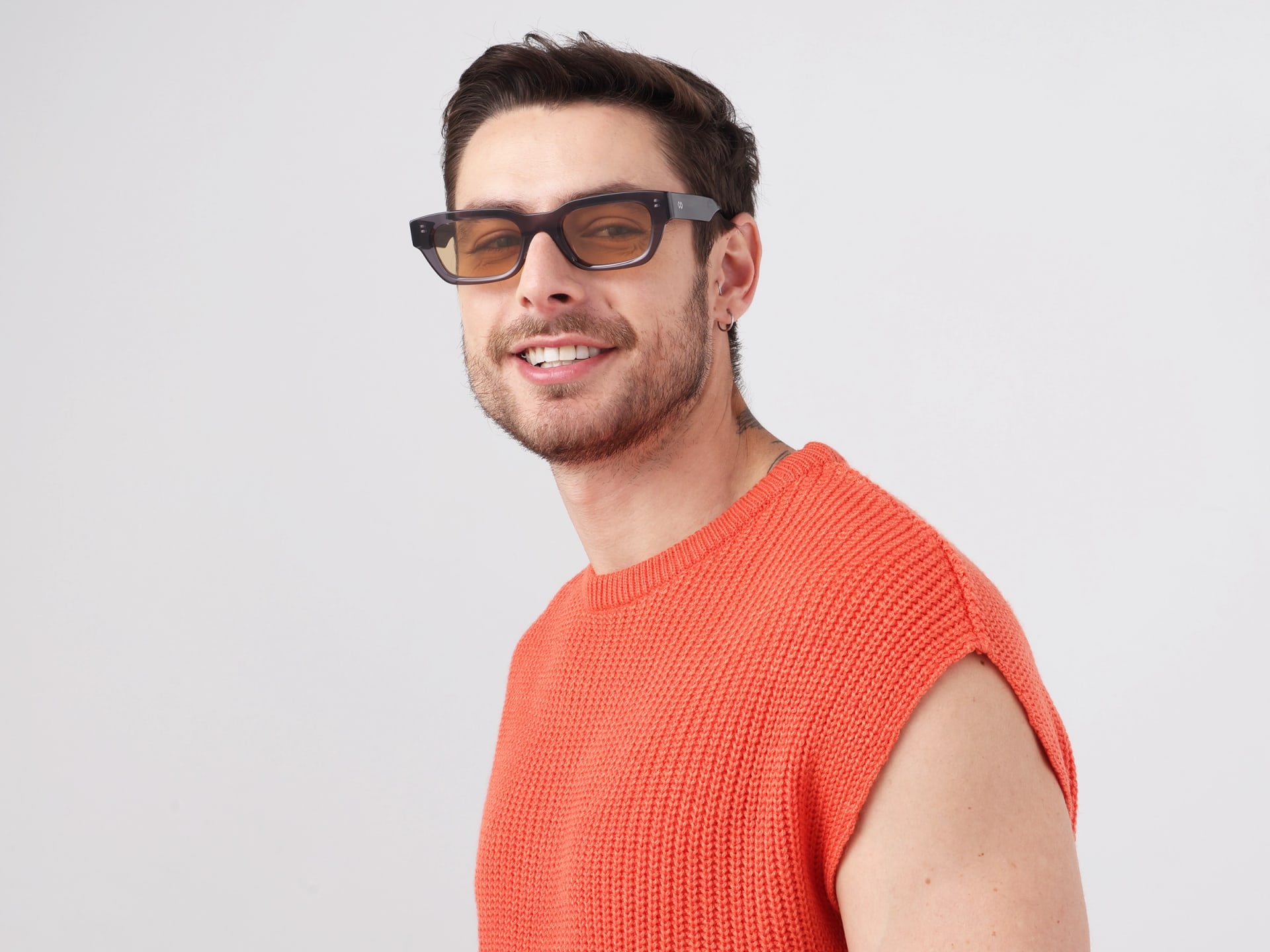 Acetate Full-Rim Rectangle Sunglasses -1