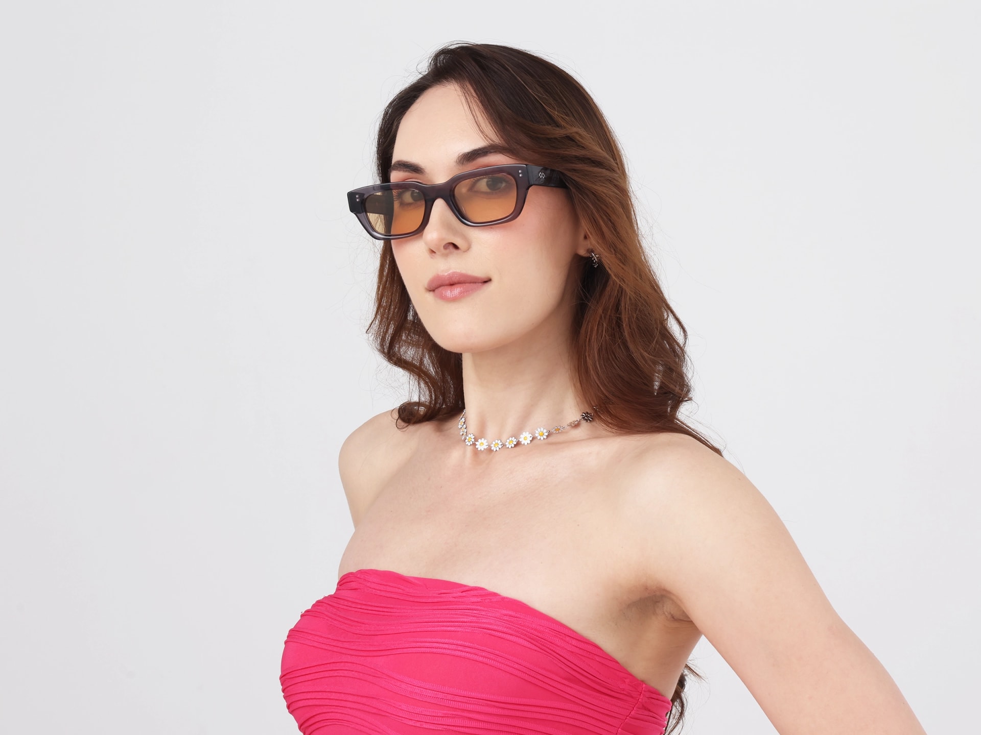 Acetate Full-Rim Rectangle Sunglasses -13