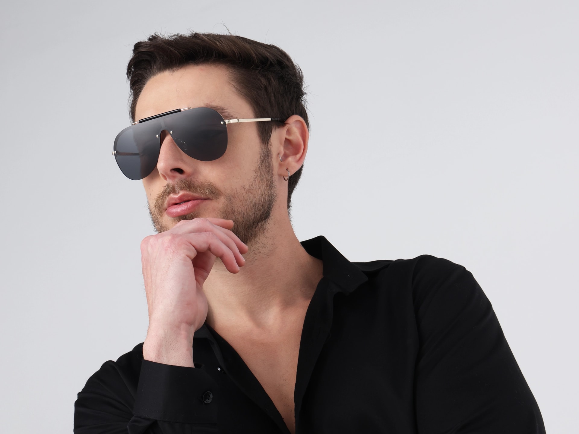 Metal Pilot Drak Grey Tint Sunglasses