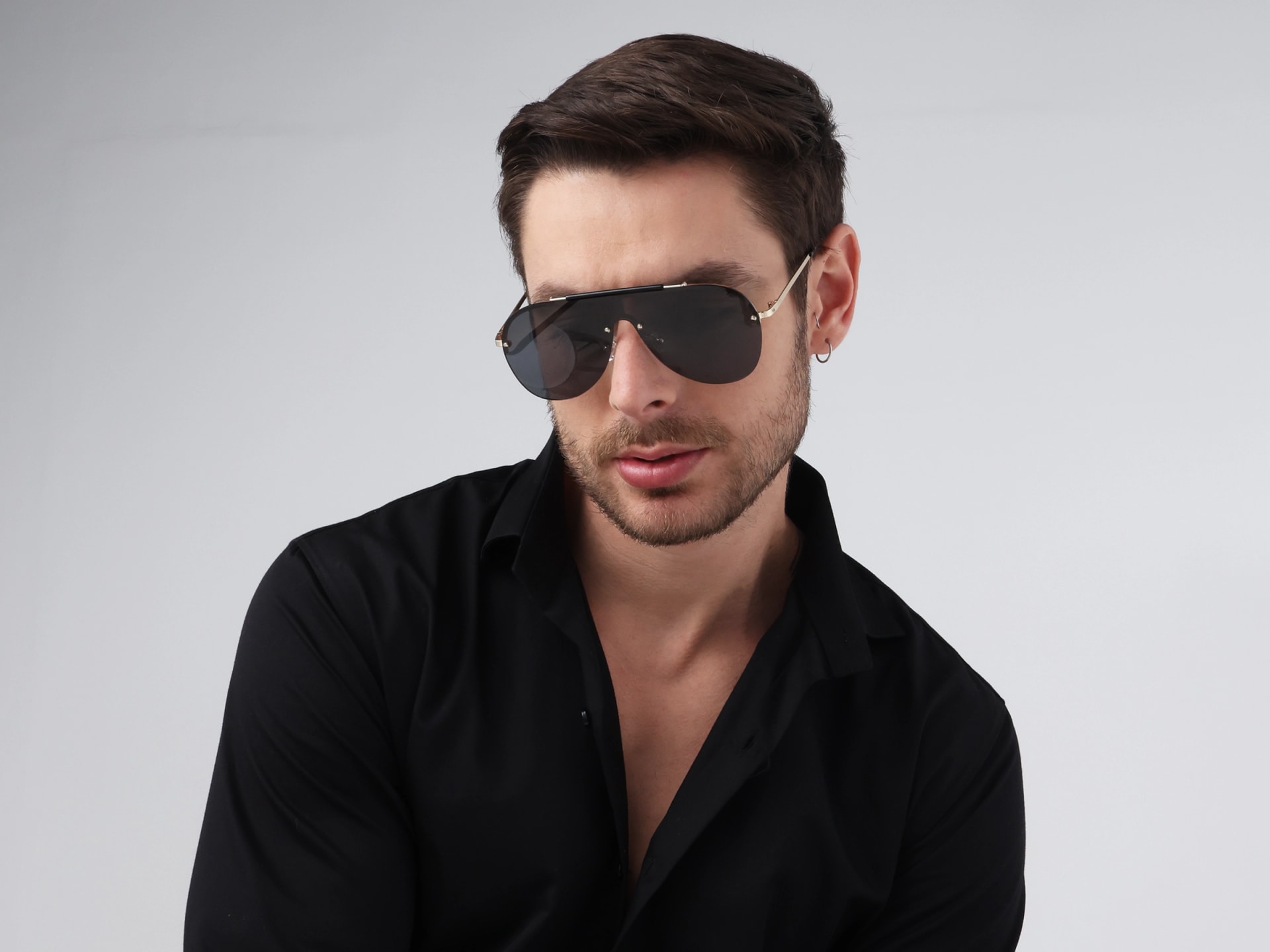 Metal Pilot Drak Grey Tint Sunglasses