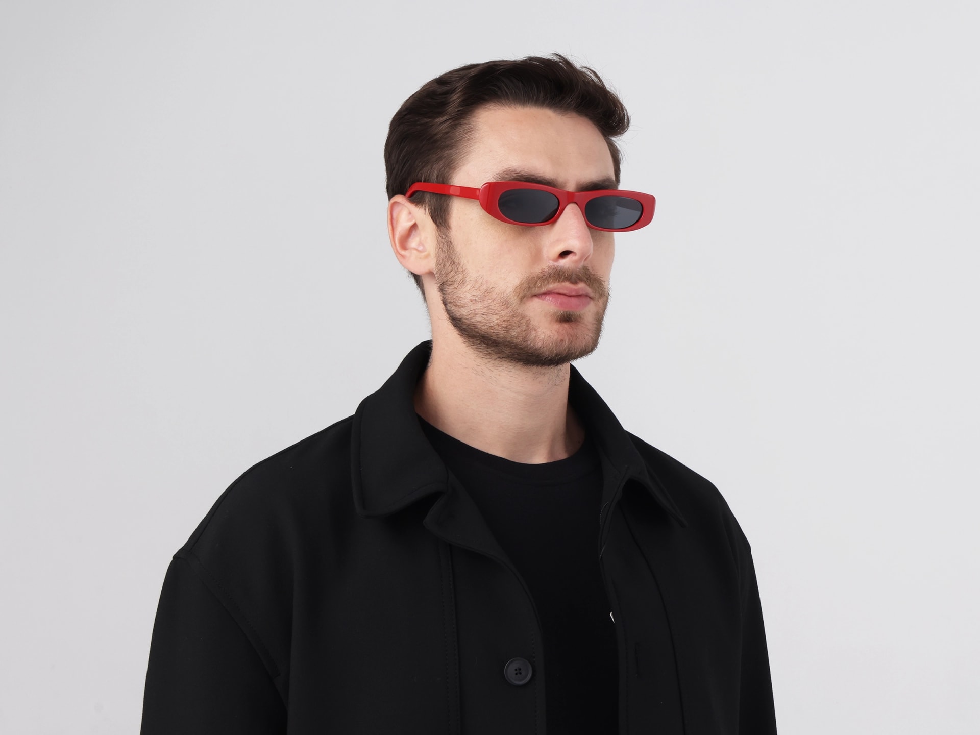 Maroon Red Rectangle Sunglasses 1