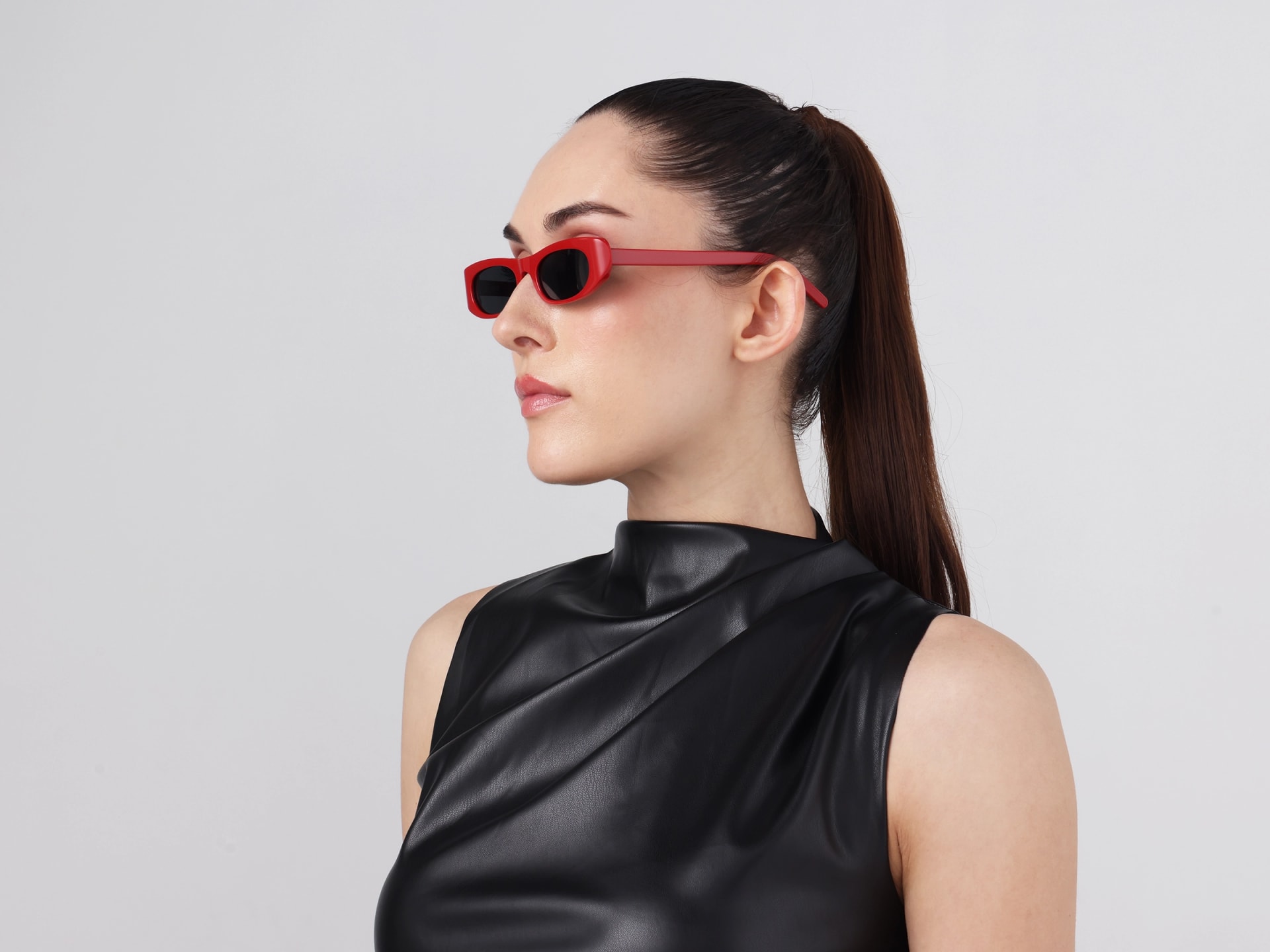 Maroon Red Rectangle Sunglasses 11