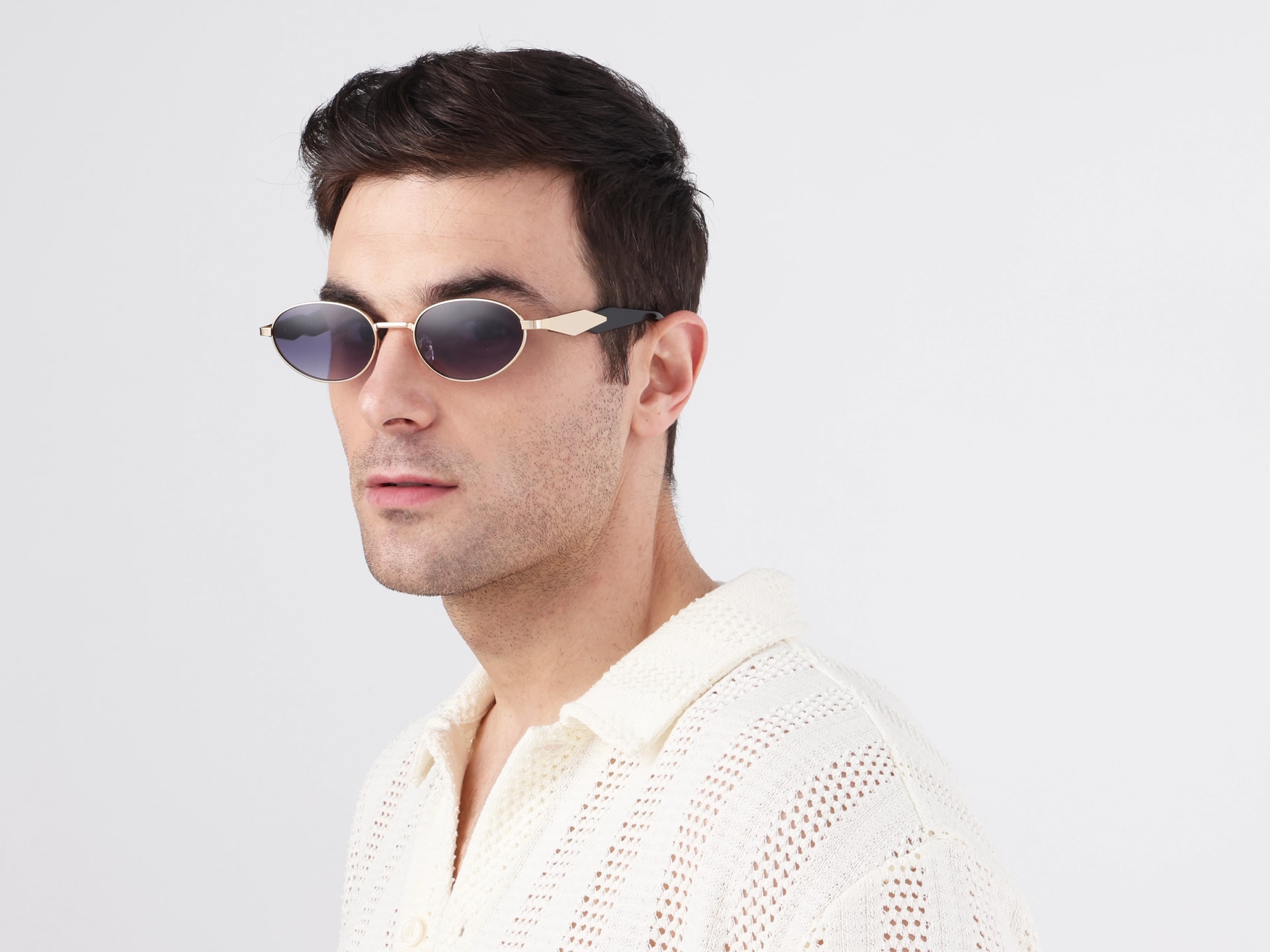 Purple Tint Oval Sunglasses
