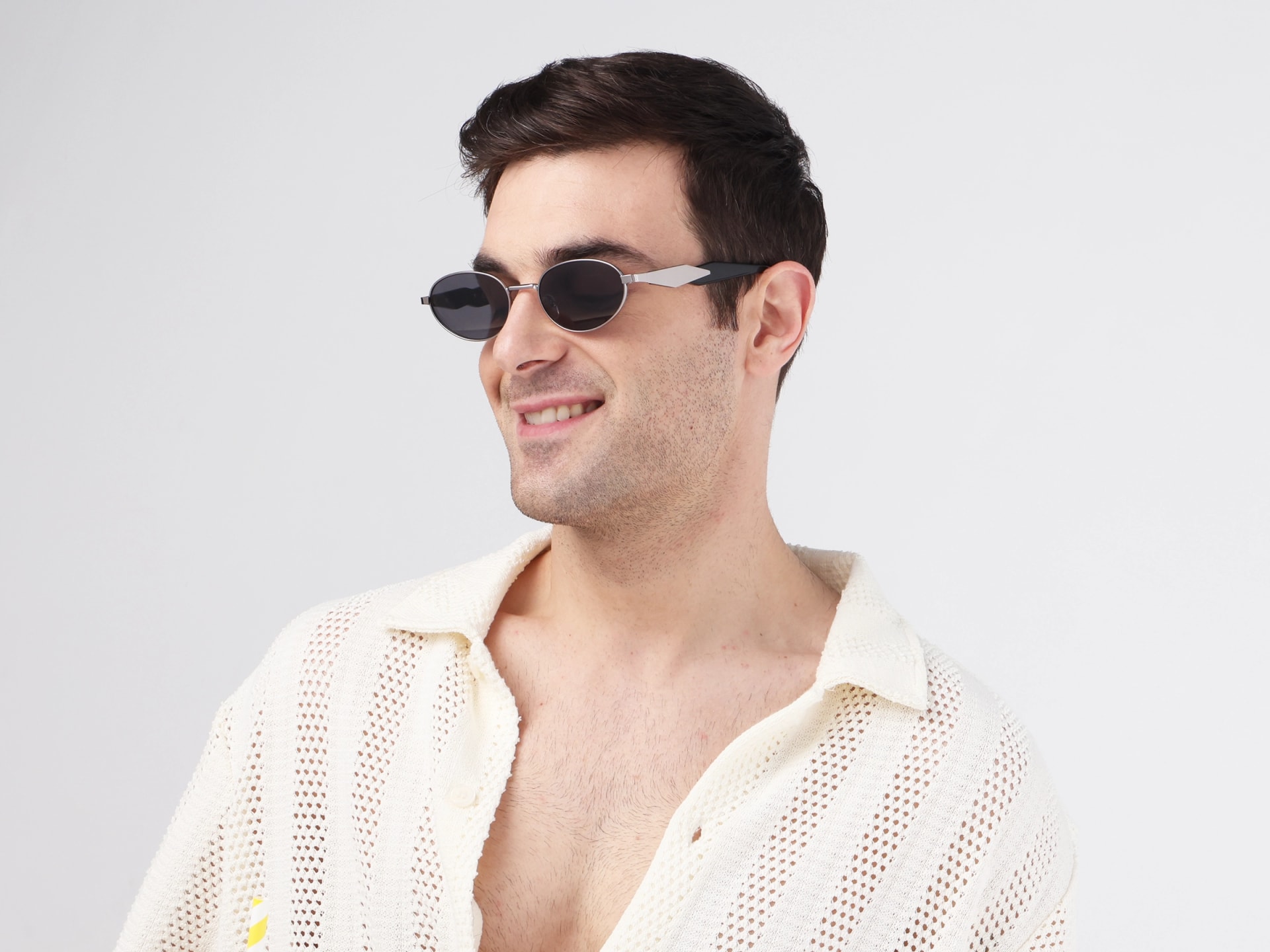 Oval keyhole Sunglasses With Purple Tint