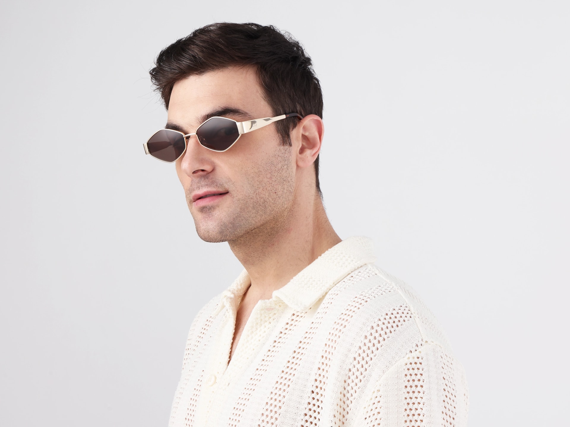 Champagne Gold & Tortoise Geometric Sunglasses 3
