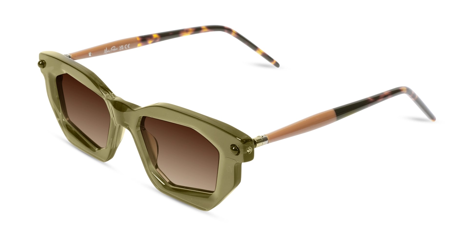 Brown Gradient Rectangular Sunglasses