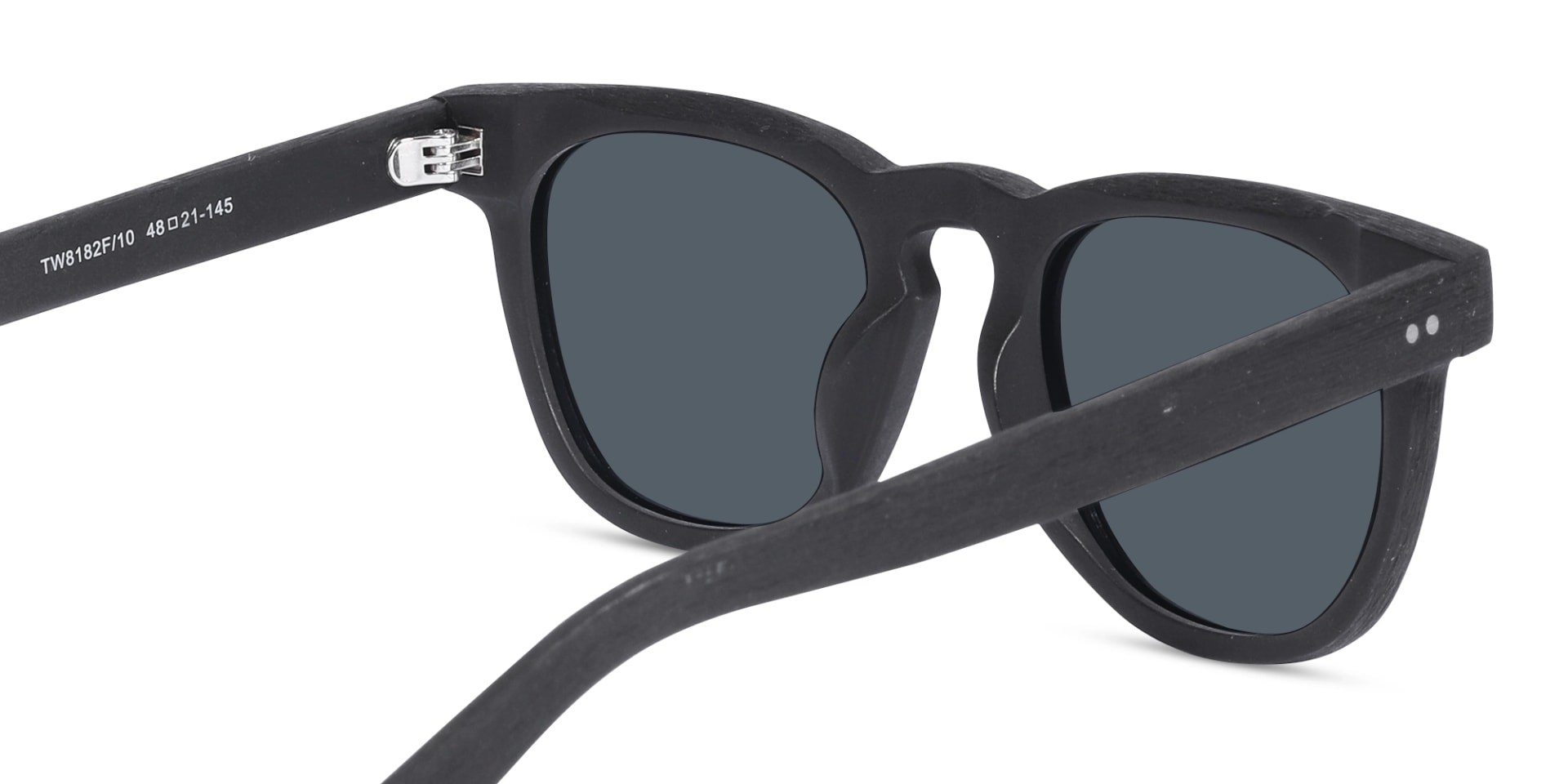 Wooden Charcoal Black Square Sunglasses