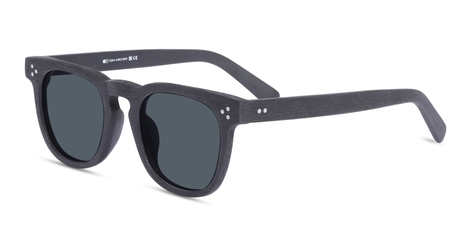 Wooden Charcoal Black Square Sunglasses