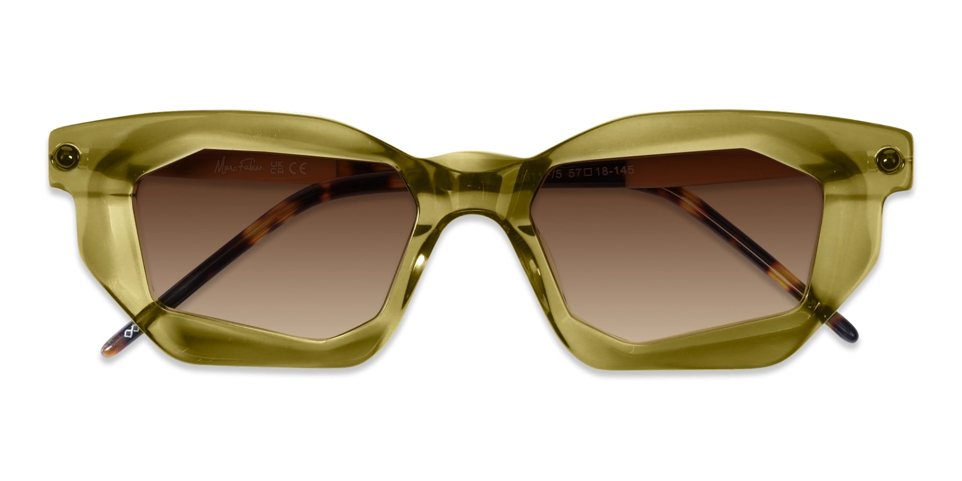 Brown Gradient Rectangular Sunglasses