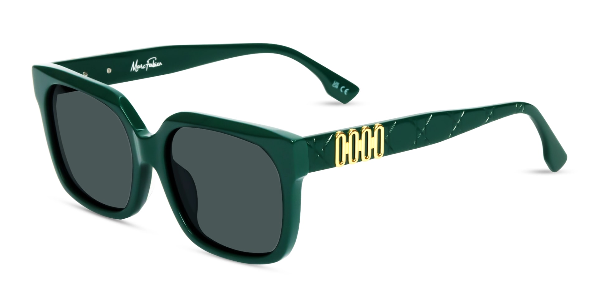 Square Full-Rim Dark Grey Tint Sunglasses
