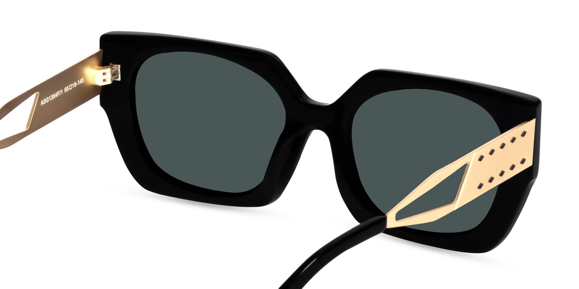 Square Dark Grey Solid Tinted Sunglasses-5