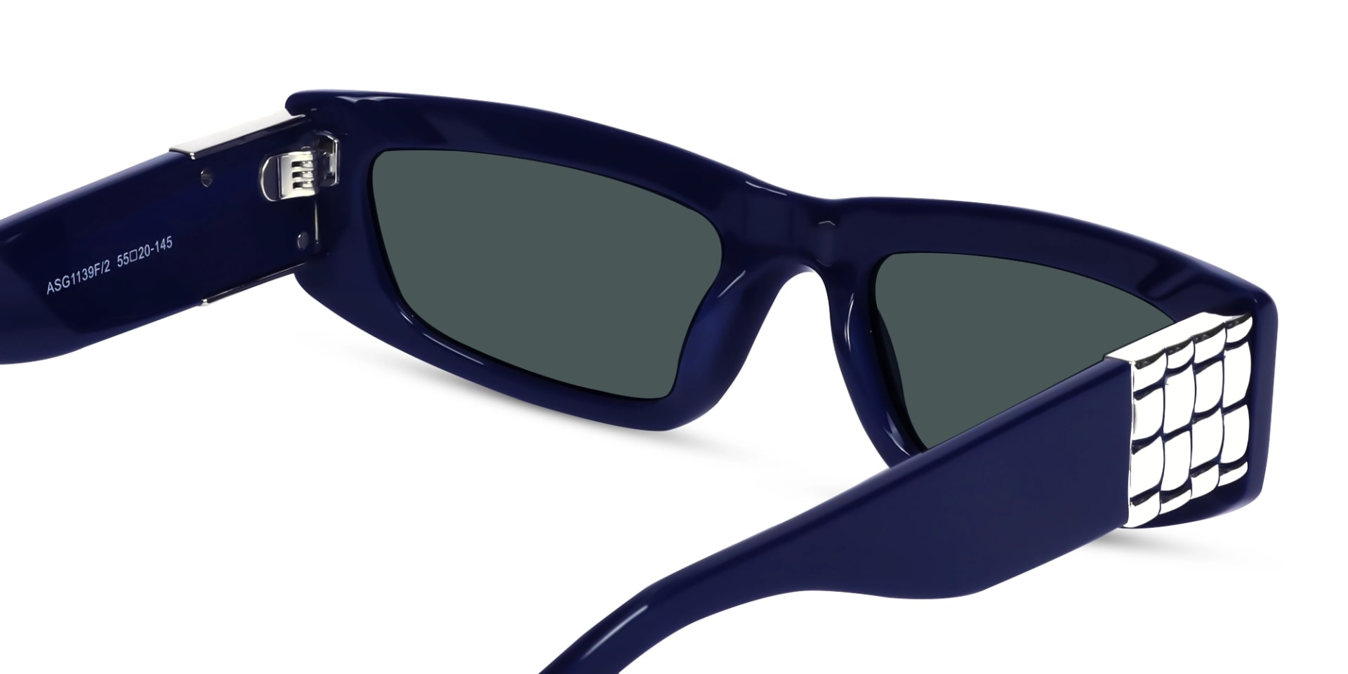 Thick Rectangle Full Rim Dark Grey Tint Sunglasses